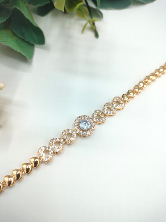 Zircon Bracelet Adjustable Gold-color Silver-color Link Chain Bracelets Women's Personality Jewelry For Party